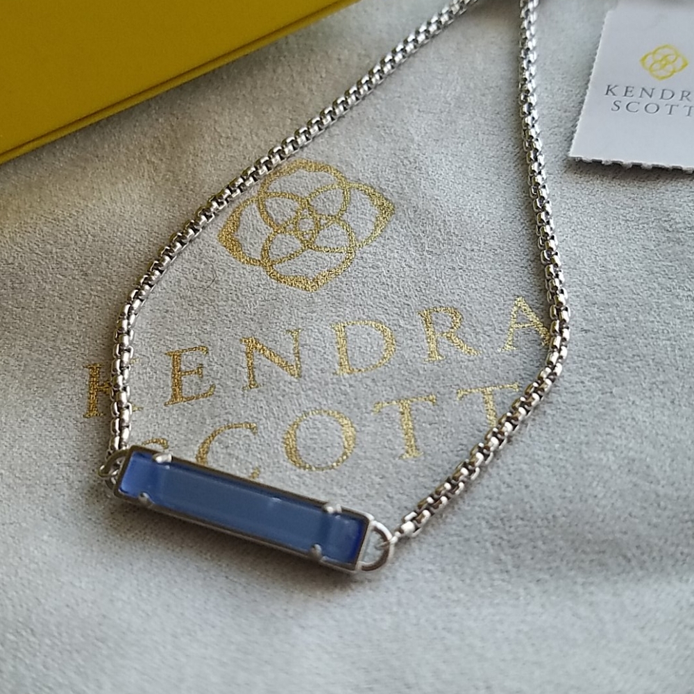 Kendra Scott Adjustable Bar Bracelet Silver Blue
